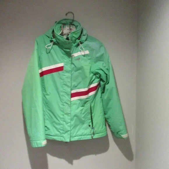 Womens Orage Ski Snow Winter Jacket 3 in 1 Green White Hooded - Picture 3 of 12